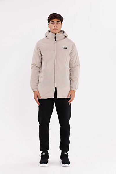 Rowinger Long Coat with Removable Hood, Memory Surface, Wind Protection, Zipp...