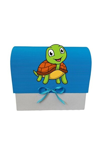 OEM Cutie cadou pentru botez, 34x30x17 cm, albastru deschis, broască țestoasă