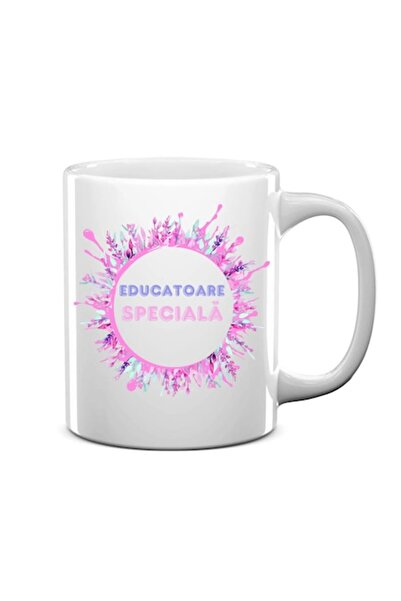OEM Cană albă personalizată, înălțime 9,9 cm, educator special
