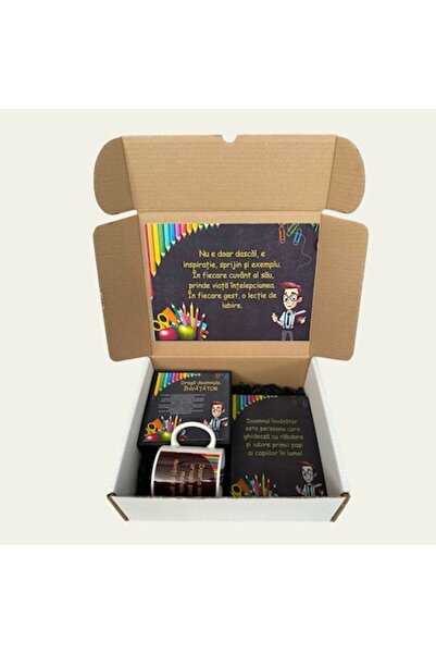 OEM Set cadou pentru profesori – cană personalizată, portofel negru, caiet, felicitări