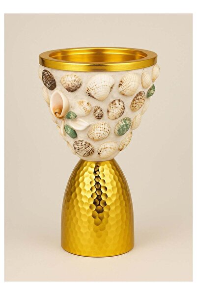 Radin Luxury Gold & White Bakhoor Burner - Seashell Metal Incense Holder, 20c...