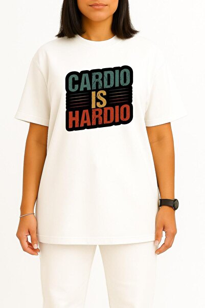 Bahriyeli Collection Oversized Cardio Is Hardio Fitness Gym Chest Design Unisex T-Shirt