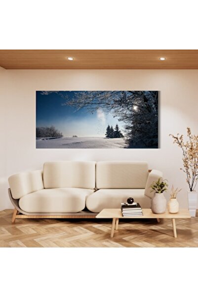 OEM Pictură pe pânză – Frumusețea iernii într-un peisaj încântător 60x120 cm