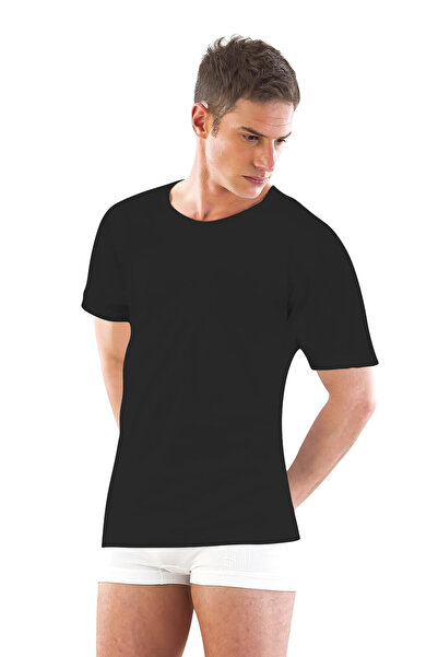 FantaziAtölyesi Ανδρικό εσώρουχο Black Emay 12350 R Half Sleeve