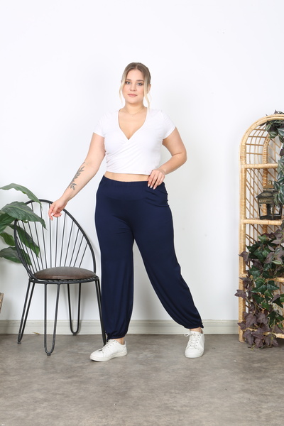 LİVE SPORT Women's Large Size Loose Trousers Shalwar