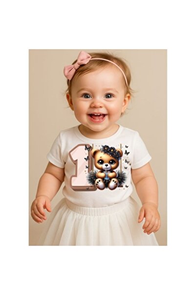 OEM - Tricou personalizat pentru fetiță, numărul 1, alb, 86 cm