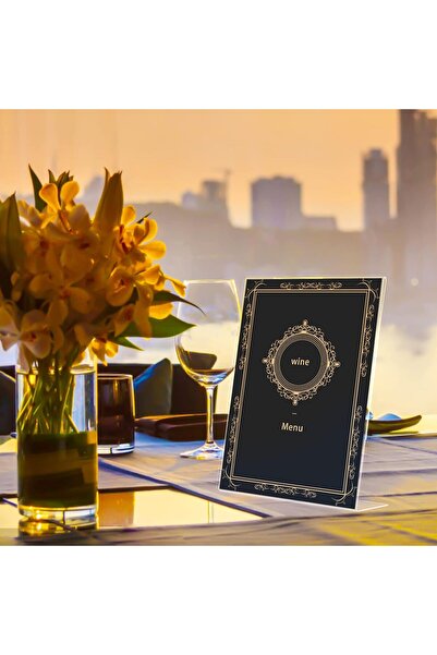 Slasa Acrylic Sign Holder 8.5x11 Inch, L Shape Clear Table Display Stand (6 Pack)