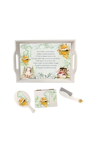 OEM Set pentru taierea motului baietel – tematica vulpita si padure, verde pa...