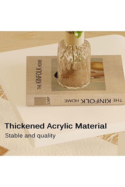 Slasa Clear Acrylic U-Shaped End Table, Transparent Nightstand & Coffee Table 30x30x55 cm