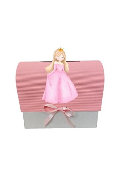 OEM Cutie cadou botez, 34x30x17 cm, roz, acuarelă prințesă