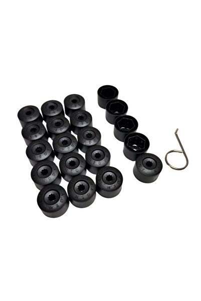 M.original Set de 20 capace pentru piulițe de roată VW 17 mm + sculă, negre