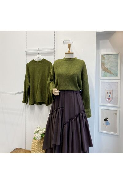 Faya Boutique Yeşil Oversize Kazak