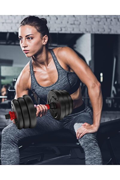 Lichico 4 in 1 Adjustable 30KG Dumbbells Set with Connector Set Free Weight for Men Women Pair Equipment