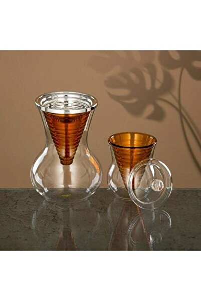 Radin Incense Bakhoor Burner Set - 2 Pieces Borosilicate Glass Clear & Amber Oud Burner