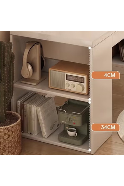 KEKE Compact Modern Computer Desk with Storage Shelf and Sturdy With Density Board White 120*80*75cm