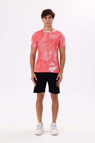 Rowinger Modern Print Detailed Lightweight Jersey Fabric Comfortable Fit Crew...