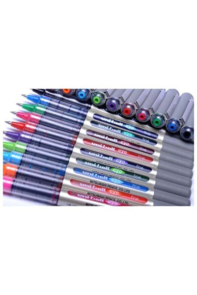 Unibal Uniball Eye Fine Rollerball Pen Set – 10 Blue Ink Pens