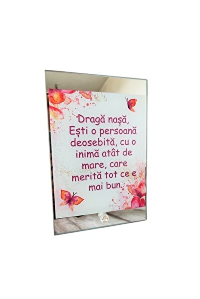 OEM Tablou personalizat din sticlă pentru nașă, 15x23 cm