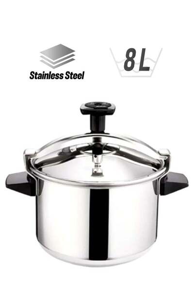 TEFAL Authentique Pressure Cooker - 8 L, Stainless Steel, Silver/Black, All Heat Sources, Made in Fr