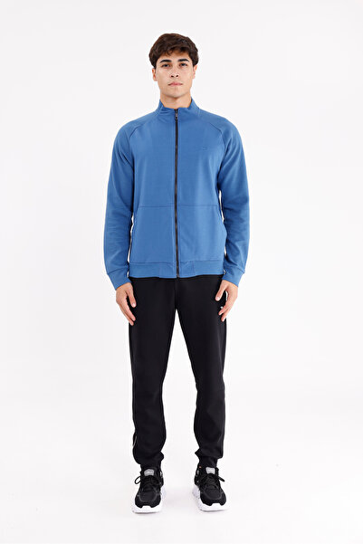 Rowinger Striped Surface Effect Relaxed Fit Half Button Transitional Polo Nec...