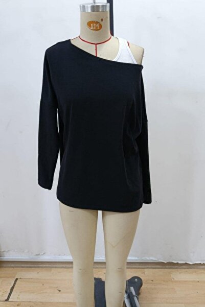 Mossta Off-Shoulder Blouse Tank Top Two-Piece Set - Black