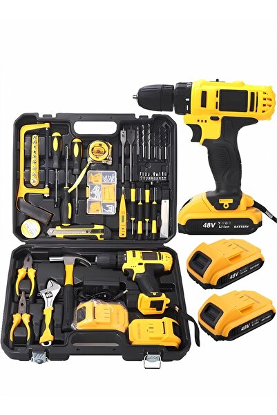 WAKYME مجموعة أدوات الحفر اللاسلكية، 128 قطعة مجموعة أدوات الحفر الكهربائية م...