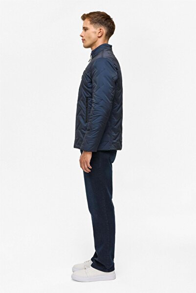 SÜVARİ Quilted Navy Blue Men's Coat Mn2008700486