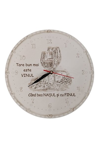 OEM Ceas decorativ cu mesajul „Vinul e atât de bun când nașul bea cu cavaleru...