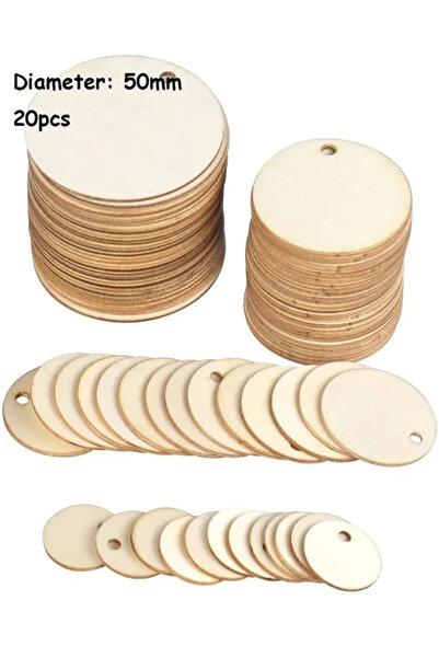 LexDeco Set 20 bucati cerc blank 5 cm placaj