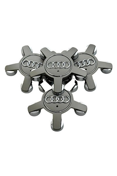 Audi Set of 4 Wheel Center Caps – 135 mm, Grey, Star Type