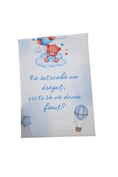 OEM Pictură pe pânză „Cerere nași” pentru botez, 25x35 cm