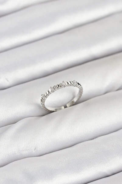 shopwave خاتم نسائي من النحاس الفضي اللون مقطوع بالليزر