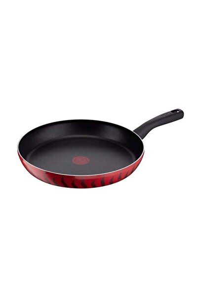 TEFAL Tempo Flame Frypan 32 cm - Aluminium, Titanium-infused Non-stick, Thermo-Signal, Red