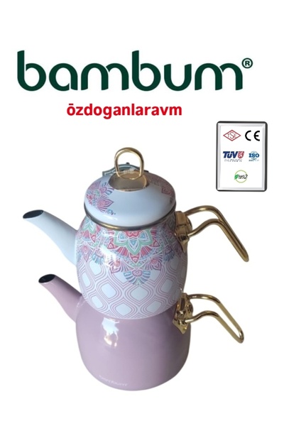 dogant özdoğanlar avm Bambum Unigue Penbe Beyaz Çaydanlık Takımı