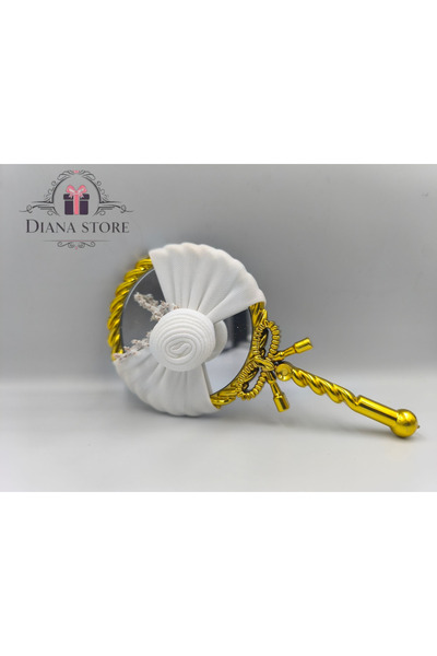 Generic توزيعات مرايات مسكة يد منسقة 12قطعة ذهبي