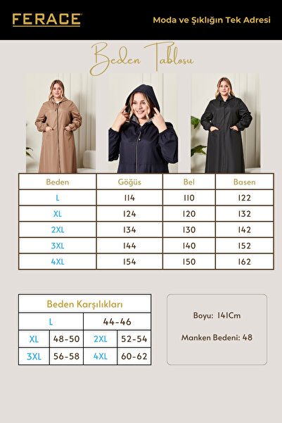 Ferace Women's Plus Size Full Length Trench Coat