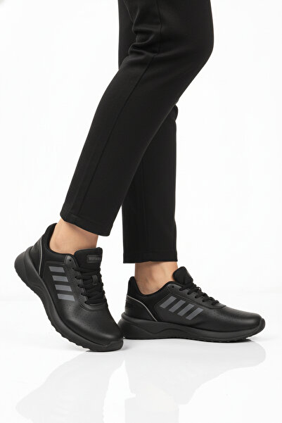 WALKWAY Black Lace-Up Lightweight Flexible Unisex Sports Shoes Nereus g