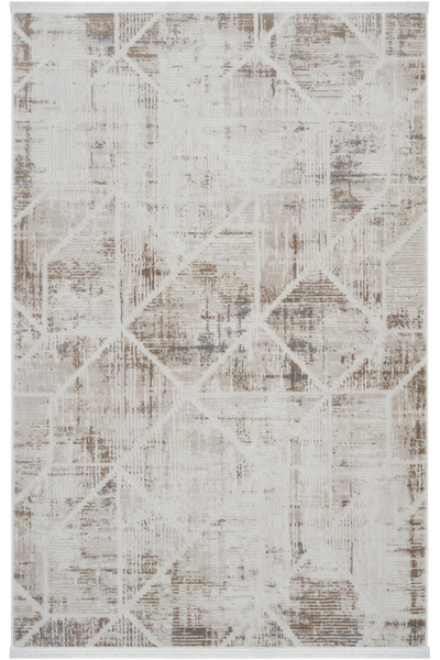 Cool Halı Nevada 2505 Beige Mink Carpet Geometric Pattern Soft Satin Look Home Room Living Room Hall Carpet