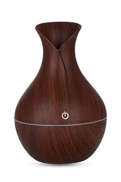 lnkoo hanso Mini Ultrasonic USB Aroma Diffuser - 200ml Portable Humidifier with LED Night Light (Dark Brow