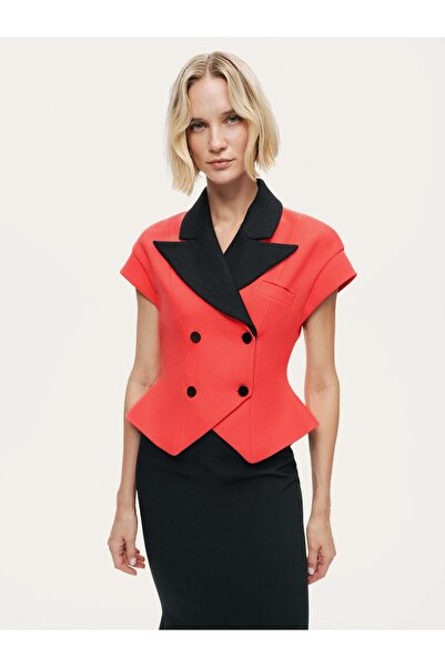 Nocturne Katlı Kruvaze Yaka Yelek