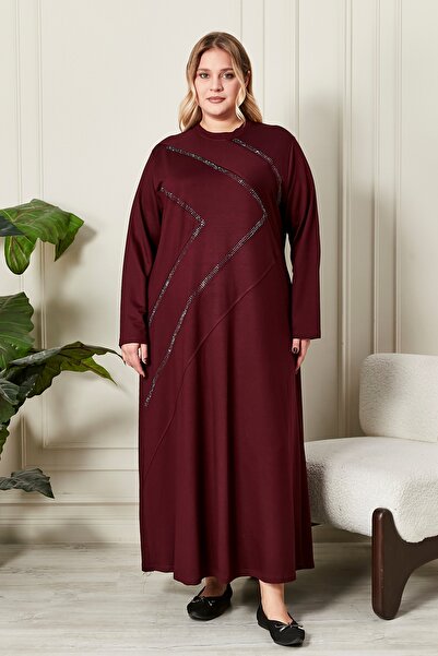 Ferace فستان نسائي كبير الحجم من القطن الممشط الكريستالي