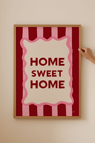 Minia Tablou cu ramă din lemn Home Sweet Home