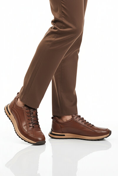 WALKWAY Tan Genuine Leather Men's Sneaker 2636 m