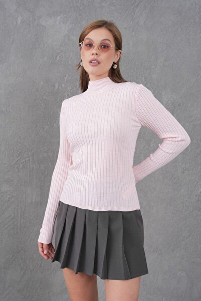 Işşıl 15861-Half Turtleneck Stretchy Knitwear Bodysuit