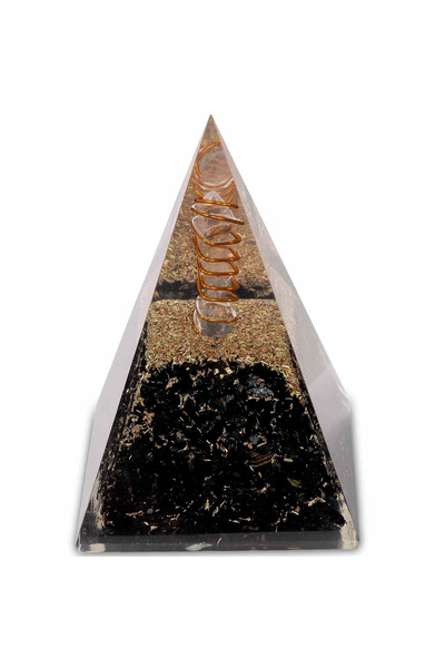 craftmystic Piramidă Orgonică 10 cm cu Turmalină Neagră - Cristal - Echilibrarea Chakrelor - Generator de Energie Orgonică