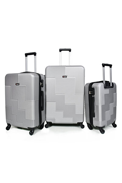 MORANO Hard-Side Luggage Set Lightweight 4 Double Wheeled Suitcase with Built-In Type Lock (Set of 3 Pcs)