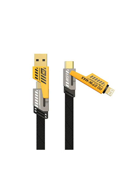 Hock 4-in-1 USB-C charging and data cable, 100cm long, 65W PD fast charging, compatible with iPad, Samsung, and iPhone