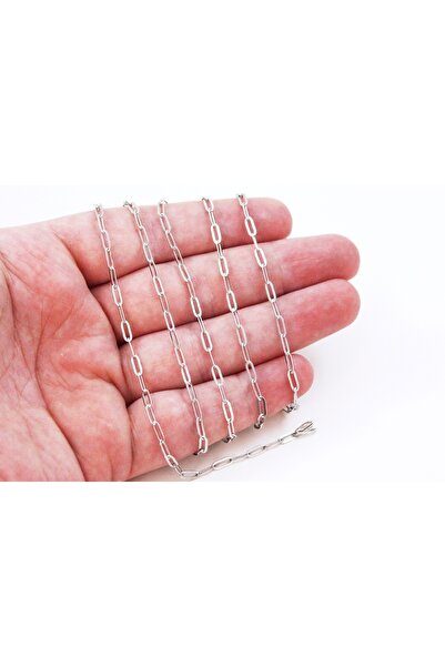 yfhobi 1 Metre- 2.5x6.5 mm Çelik Ataç Zincir, Kolye Zinciri, Takı Zinciri, Ro...