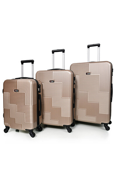 MORANO Hard-Side Luggage Set Lightweight 4 Double Wheeled Suitcase with Built-In Type Lock (Set of 3 Pcs)
