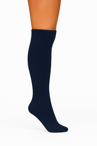 CİHO Socks 4 Pairs Long Below Knee Winter Women's Wool Boot Sleep Socks Soft Touch Solid Patternless